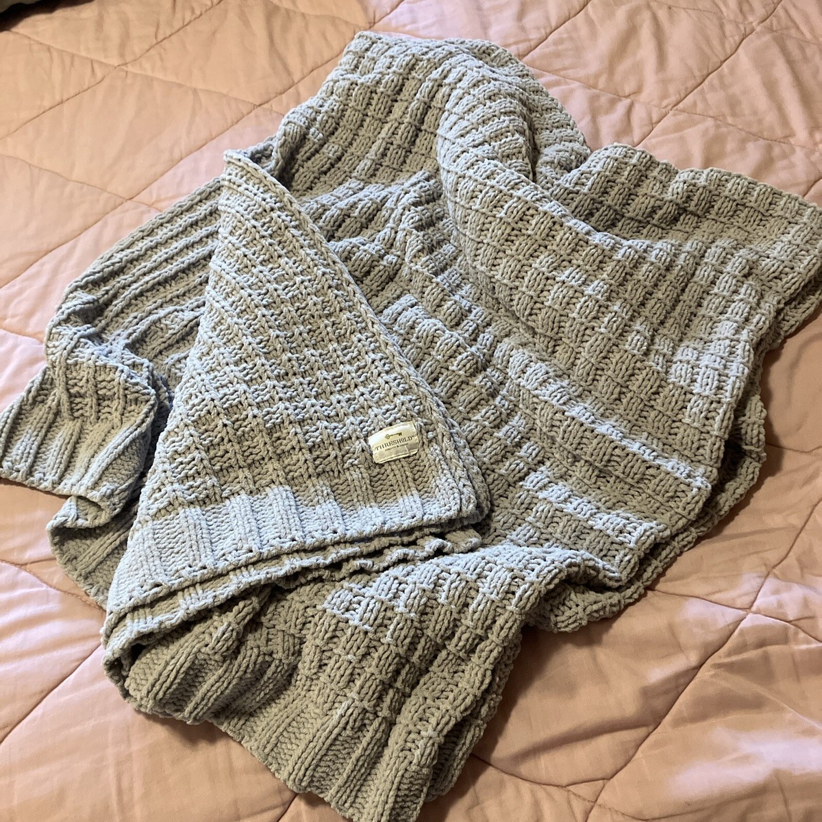 Threshold Throw Blanket Knit Threshold Chenille Cable Knit Throw