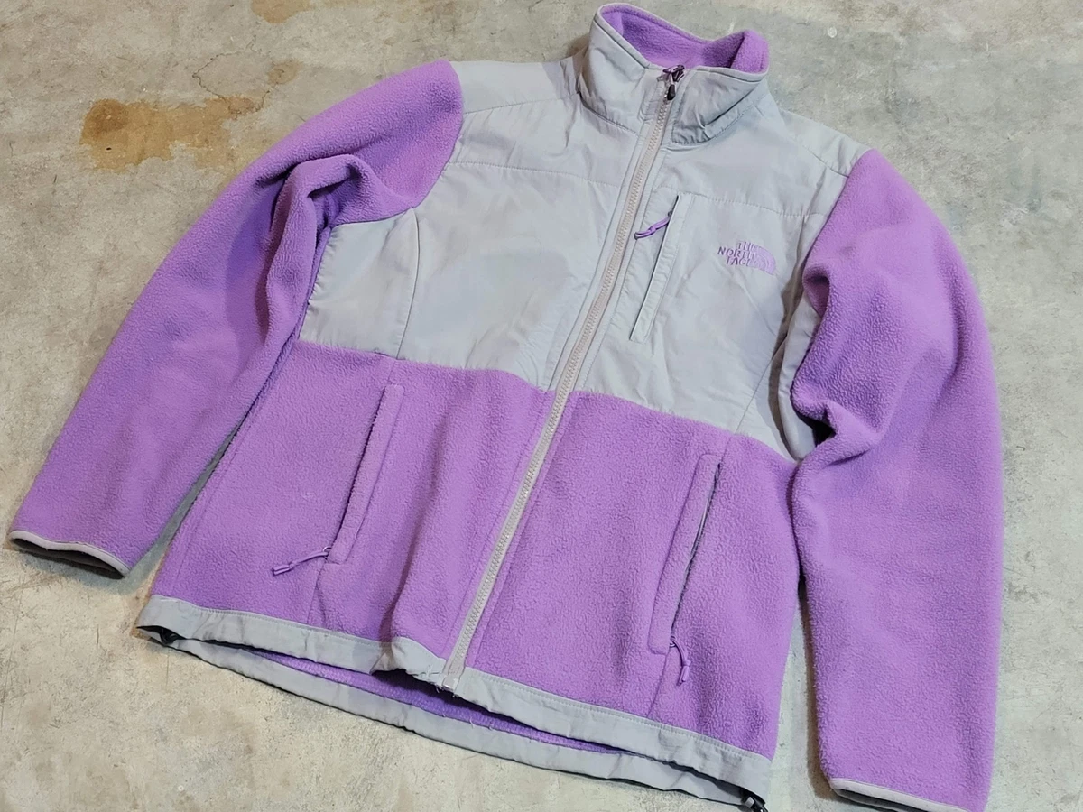 Used The North Face Front Zip up Lilac Purple Gray Sweater Hoodie