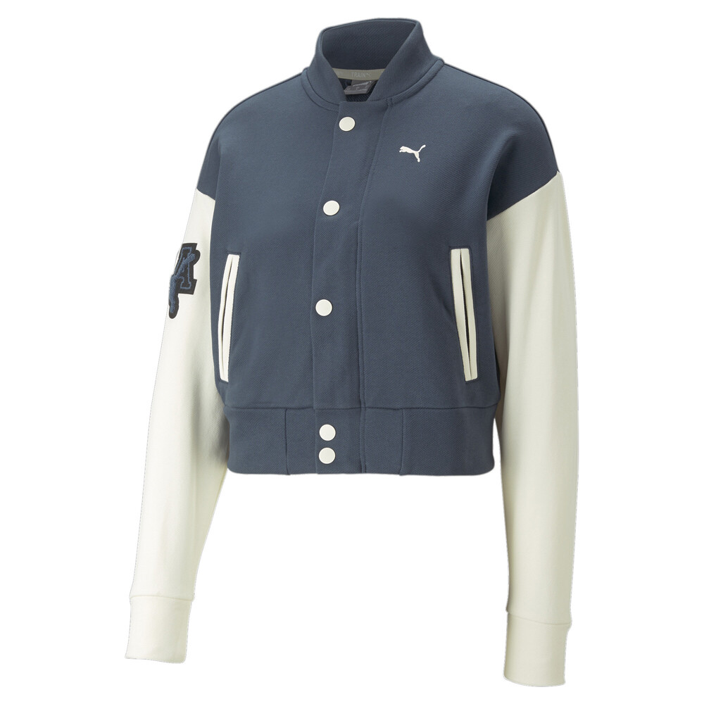 Женская повседневная спортивная верхняя одежда синего цвета на пуговицах Puma Oa X Varsity 52355