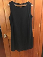 H by Halston Dress Sz 12 Textured Knit Shift Dress Navy A275418