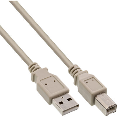 InLine  USB 2.0 Kabel A an B beige 3m bulk