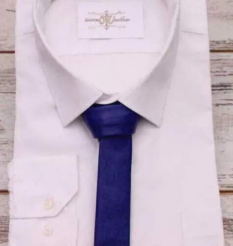 Corbata de cuero hecha a mano de piel de cordero genuina colección de diseñador para hombre Foto 4 de 4