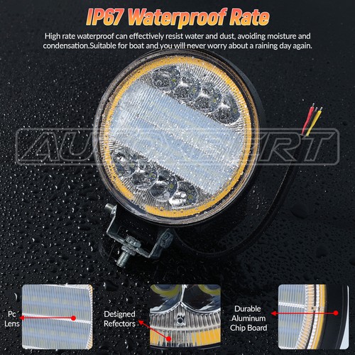 2PCS Round LED Pods Driving Lights Bar with White Light Combo Beam Off Road SUV - Picture 3 of 9