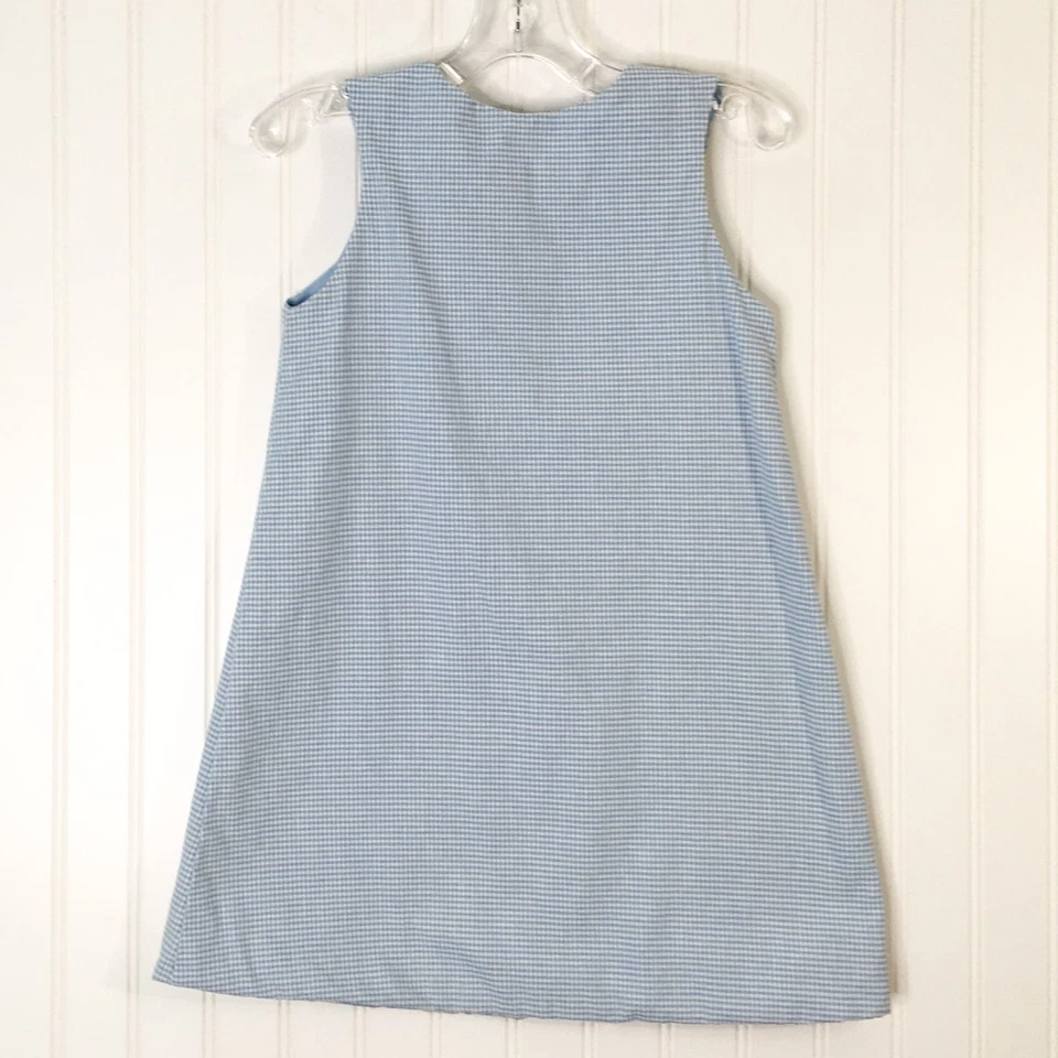 Bailey Boys Girls A-Line Dress Blue White Gingham Giraffe Old Mother Hubbard 5 - Image 4 of 4