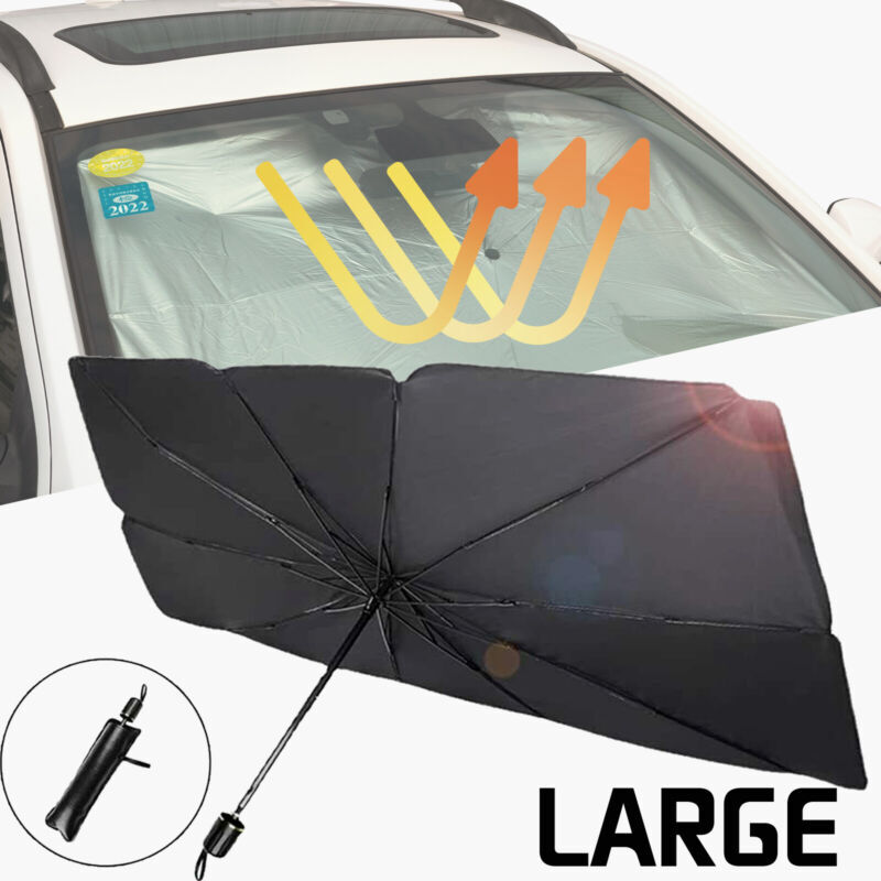 Umbrella Front Window Cover Visor Blind Foldable Car Truck Windshield Sun Shade、