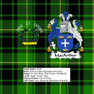 Scottish Clan Crest MacArthur Rock Slate 14cm x 14cm Top Qualität Schiefer