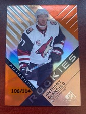 16-17 SP GAME USED ROOKIES ORANGE RAINBOW - ANTHONY DEANGELO RC /114 #189
