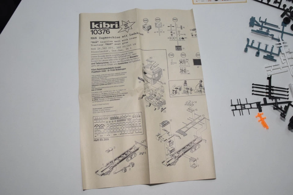 B28 1:87 KIBRI KIT 10376 MAN M.A.N. MEILLER TRUCK CRANE WHITE MIB - Immagine 4 di 4