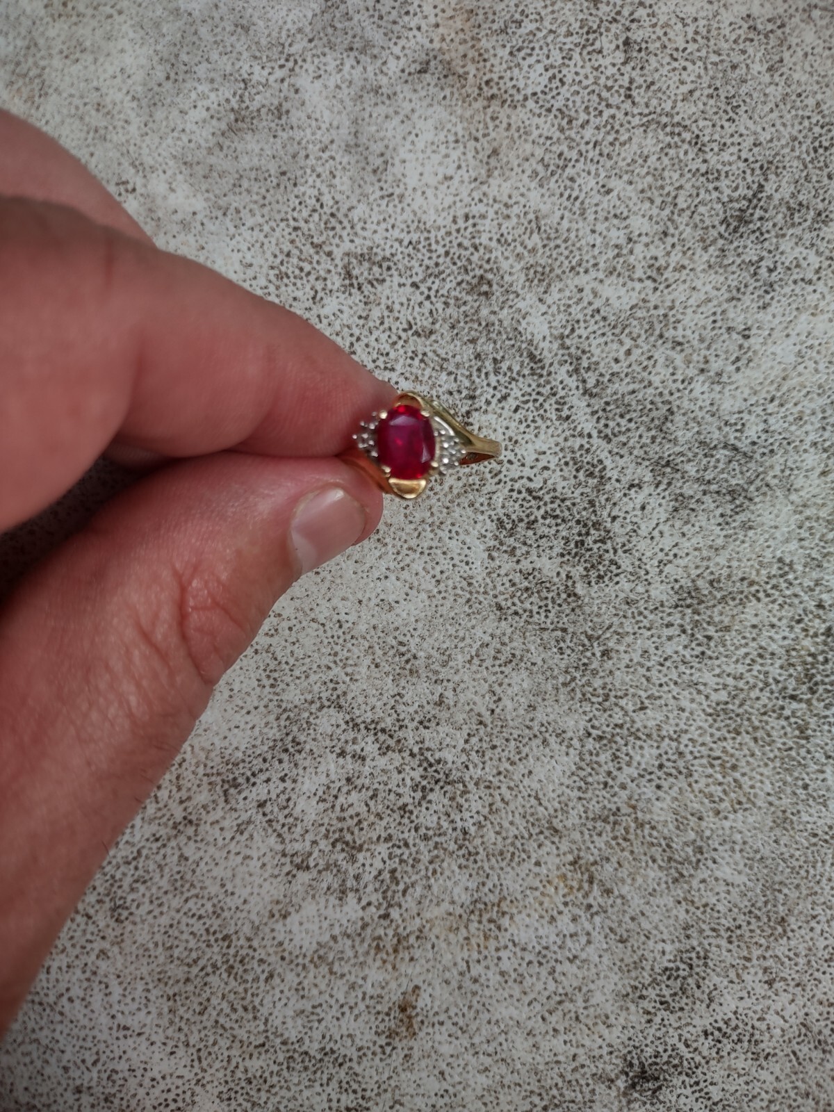10k Engagement Wedding Ring Oval Ruby - image 3