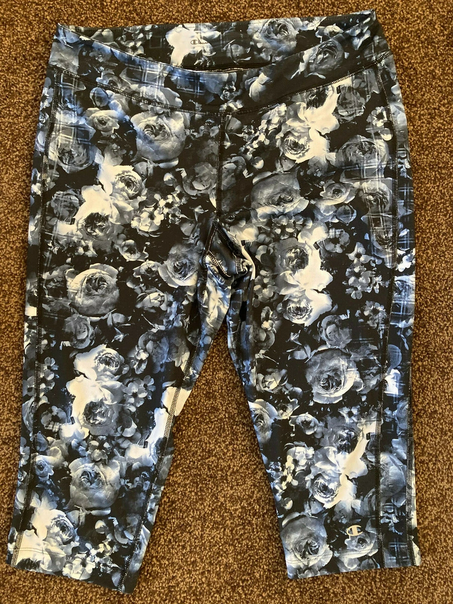 Champion Powertrain Leggings Women's Size Large - Blue Floral