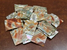 25 PCS SQUARE RED ABALONE SHELL BLANK INLAY DIY 1 1/4" x 1"