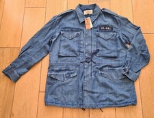 New Polo Ralph Lauren Denim & Supply Denim Jacket L Relaxed Fit Military Women's