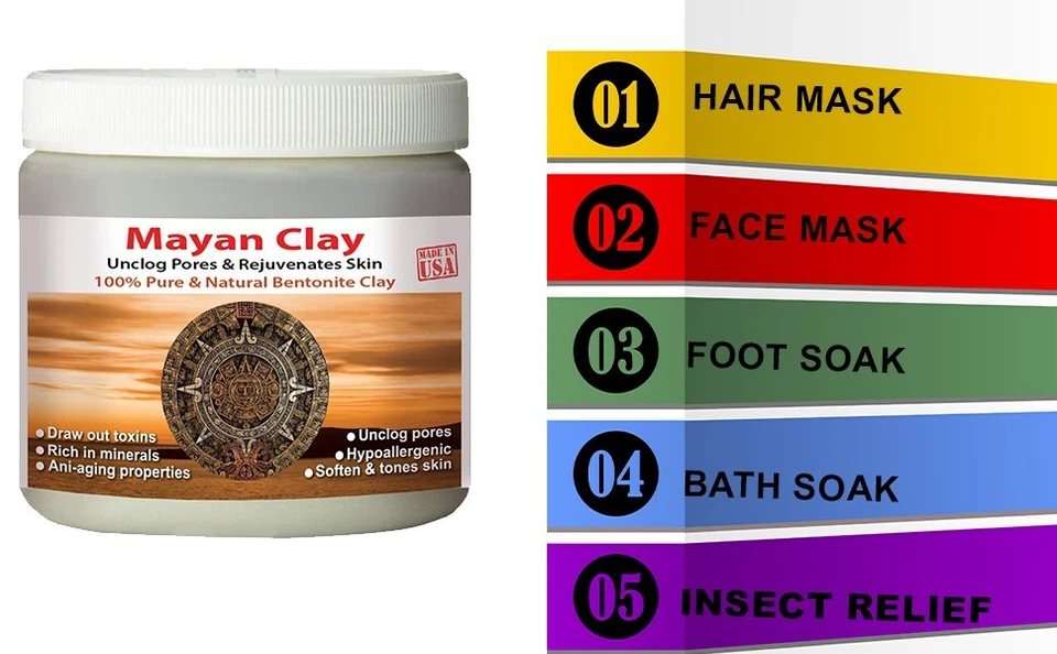MAYAN'S INDIAN HEALING CLAY Deep Pore Cleansing Beauty Facial Mask- 1Lbs - Image 4 of 4