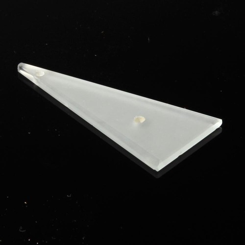 Czech vintage frost crystal geometric triangle earring element glass bead 17mm - Picture 2 of 3