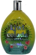 Tan Asz U Double Shot Kiwi Colada Tanning Lotion w/400X Botanical Bronzer 13.5oz