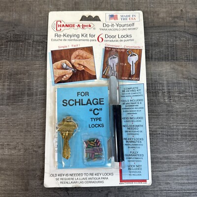 Vtg Do it Yourself Change a Lock Schlage C Re Keying Up to 6 locks W/ 2 Keys