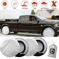4pcs Waterproof Tire Covers Wheel Tyre Suv Trailer Camper Sun Protector 27-29