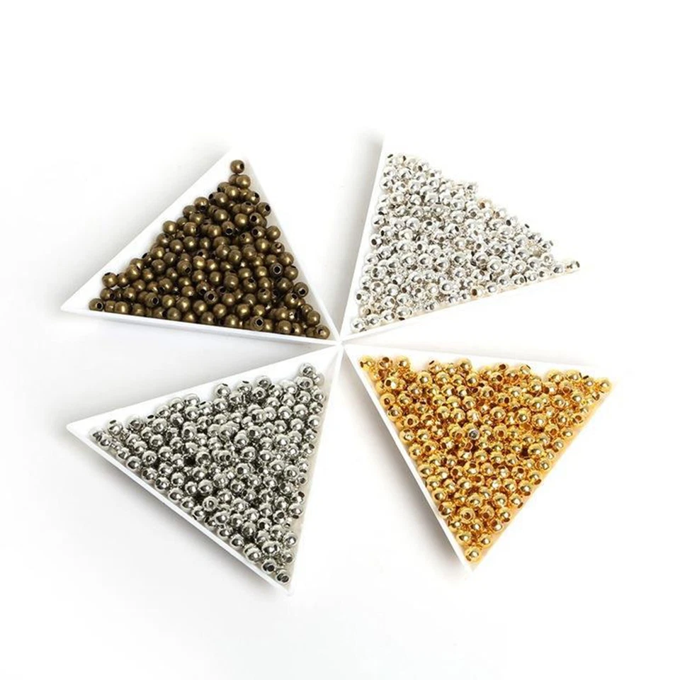 500 Pcs Metal Small Round Beads 4.0mm Mini Smooth Ball Spacer Jewelry Finding - Image 2 of 4