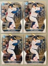 4 Lot 2023 Bowman Chrome Prospects Baseball #BCP-119 Trey Sweeney Base Yankees