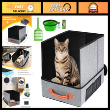 Portable Waterproof Cat Travel Litter Box - Collapsible, Scratch-Proof, Easy Car
