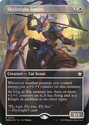 Magic/MTG Skyknight Squire (V.2) XFDN-370 Rare Englisch NM Foil