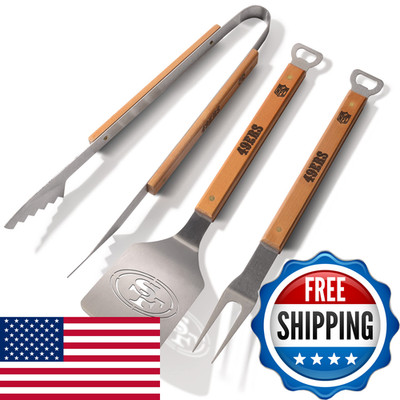 Youthefan Nfl San Francisco 49Ers Classic Series 3-Piece Bbq Set Stainless