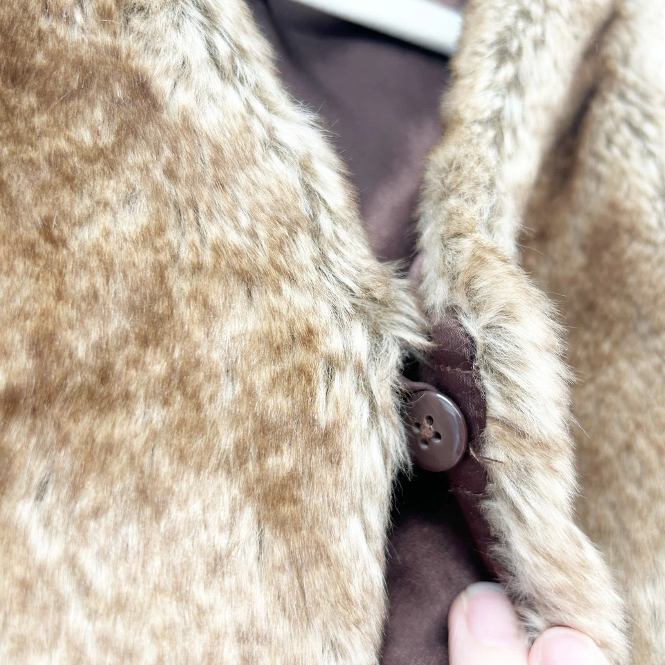 Hanna Andersson Niñas Acogedor Cálido Imitación Piel Nieve Invierno Chaleco Talla 8 Marrón Foto 4 de 4