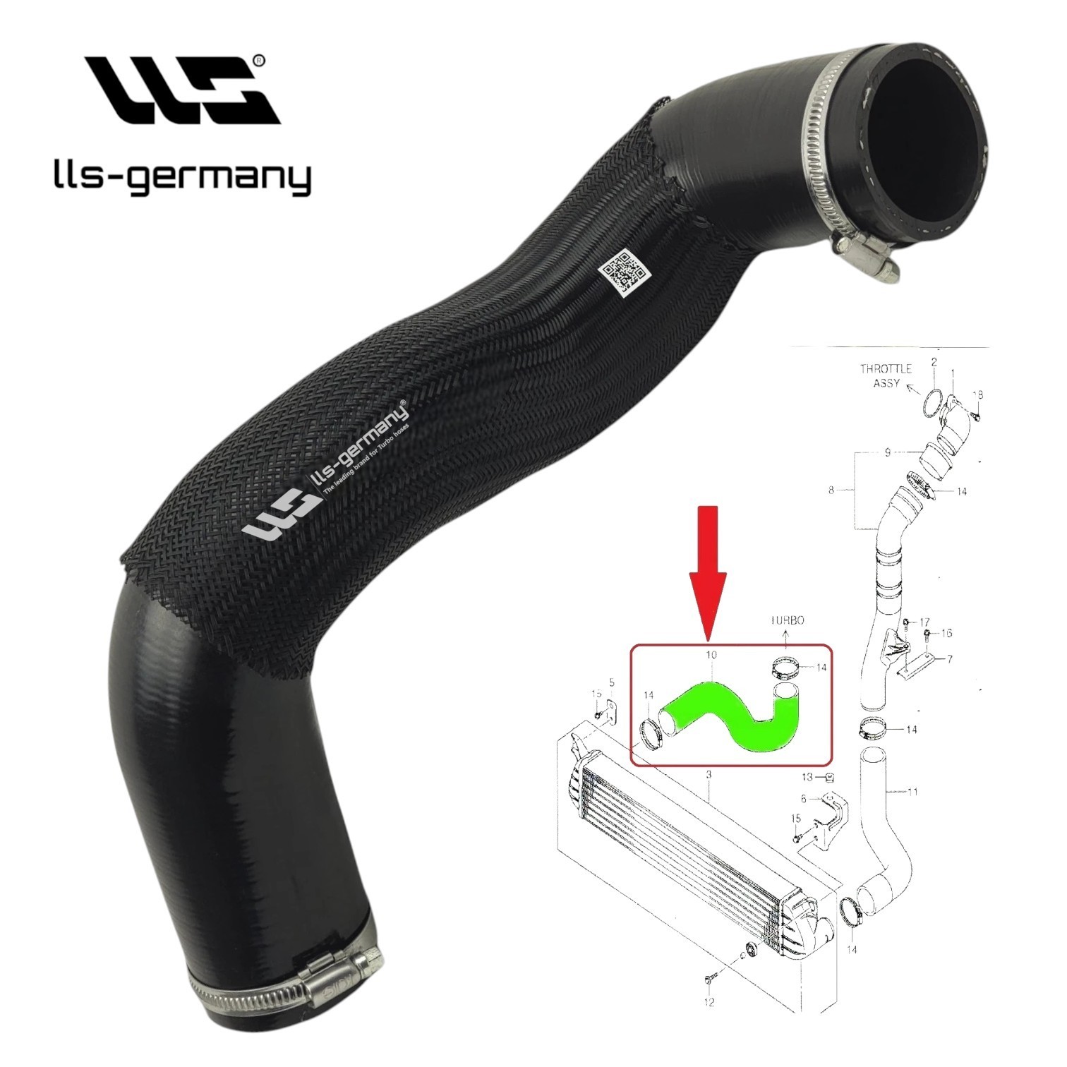 Turbo Hose for Suzuki SX4 1.9 Ddis Fiat Sedici 1.9 D 1366179J50