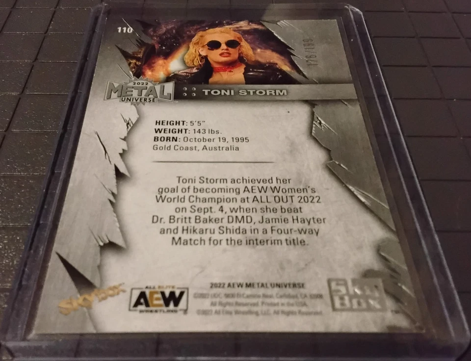2022 Skybox Metal Universe AEW - Purple Spectrum #110 Toni Storm 176/199 - Image 2 of 2