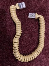New 6P6C Vintage Handset Curly Yellow Beige Cord for Old Phone!