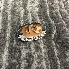 Sloth Enamel Pin Slow Down Hanging Animal Brooch Backpack Hat Funny Cute New