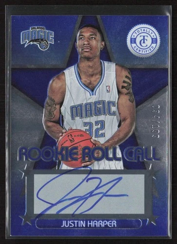 2012-13 Totally Certified Rookie Roll Call Auto Blue /199 Justin Harper #100