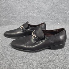 Bruno Magli Mens Black Leather Bit Loafers Made n Italy Dress Shoes Size 10-10.5