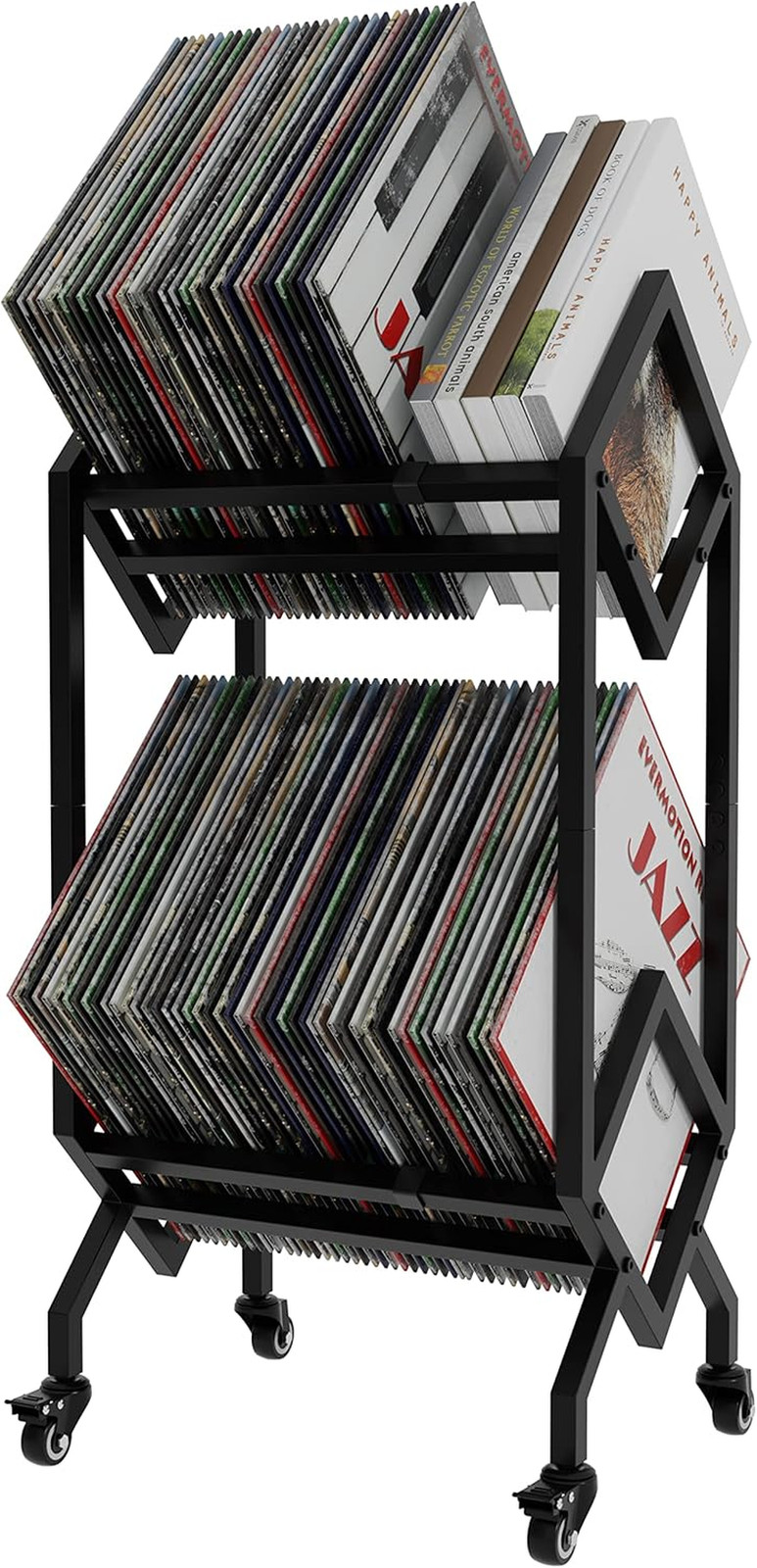 Scaffale Portavinili Industrial con Ruote | Mobiletto LP Design