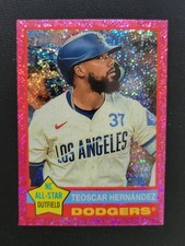 2025 Topps Heritage - Teoscar Hernandez #395 Chrome Pink Sparkle Refractor