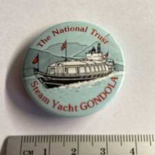 Collectible Pin Badge The National Trust Steam Yacht Gondola boat fans 