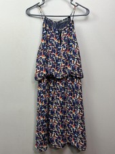 THML Dress Womens Medium Navy Sailboat Print Sleeveless Boho Summer Midi