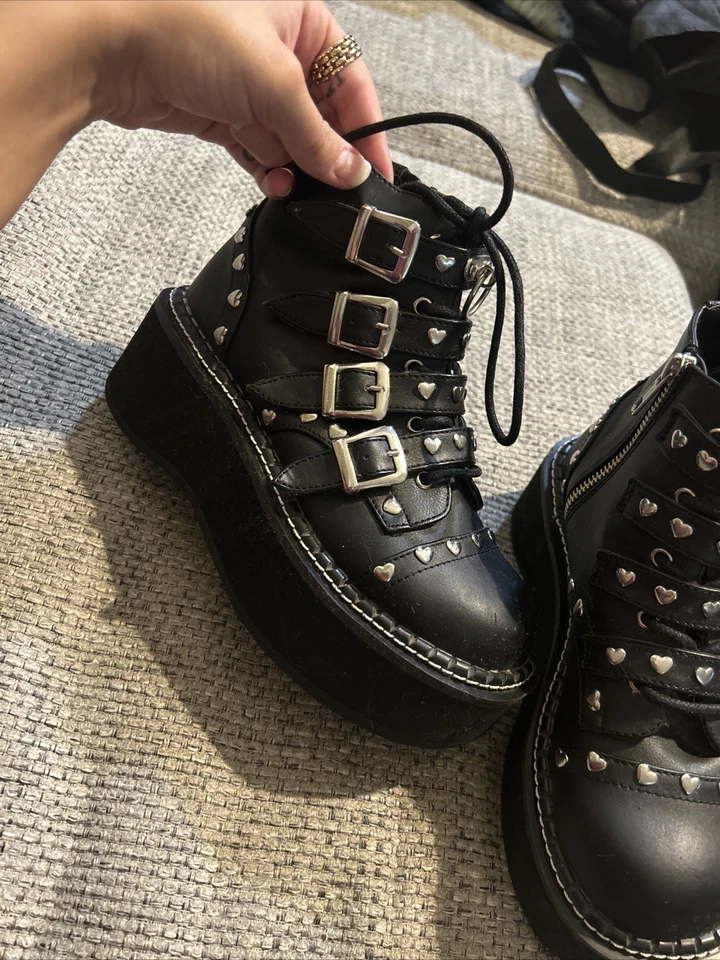 Emily 315 черный веганский кожаный платформе ботильоны 6-12 NY DEMIA - Изображение 3 из 4