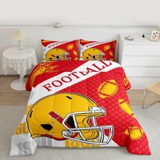 Football Comforter Set Full Size Boys Bedding Set for Boys Girls Football Cit...