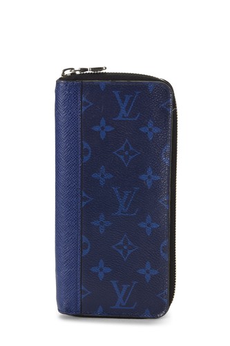 Louis Vuitton Blue Taigarama Zippy Vertical Wallet - WGACA