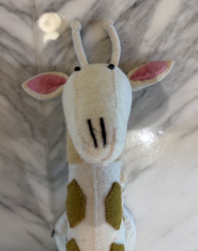 Fiona Walker England Felt Giraffe Head Wall Decor Nursery Tonal Spots Wool
