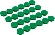 24 round Green Fridge Magnets, Button Shaped, Small Colorful Magnetic Discs for