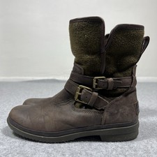 UGG Simmens Boots Womens 7 Brown Leather Waterproof Zipper