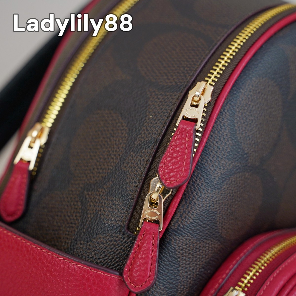 Coach Court Backpack In Maxi Signature Canvas/Gold/Walnut  display picture 2