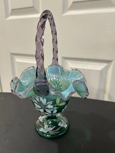 Fenton New Century Collection  Opalescent HP Basket.. Signed