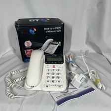 BT Decor 2600 Corded Landline Phone Advanced Call Blocker White Box & Cables