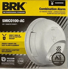 First Alert BRK SMICO100-AC Interconnect Hardwire Smoke & Carbon Monoxide Alarm