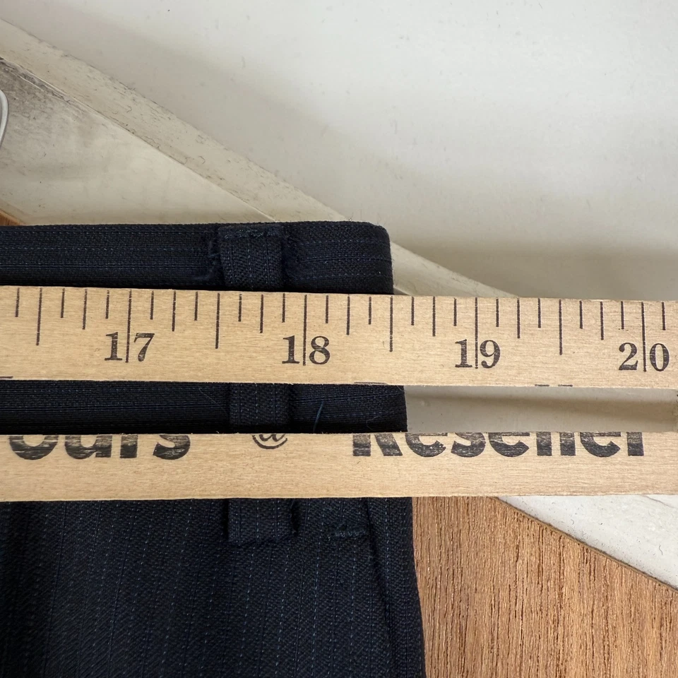 Pantalones Canali Para Hombres 36x30 Azul Marino Rayas Frente Plano Lana Vestido Pantalones Italia Foto 3 de 4