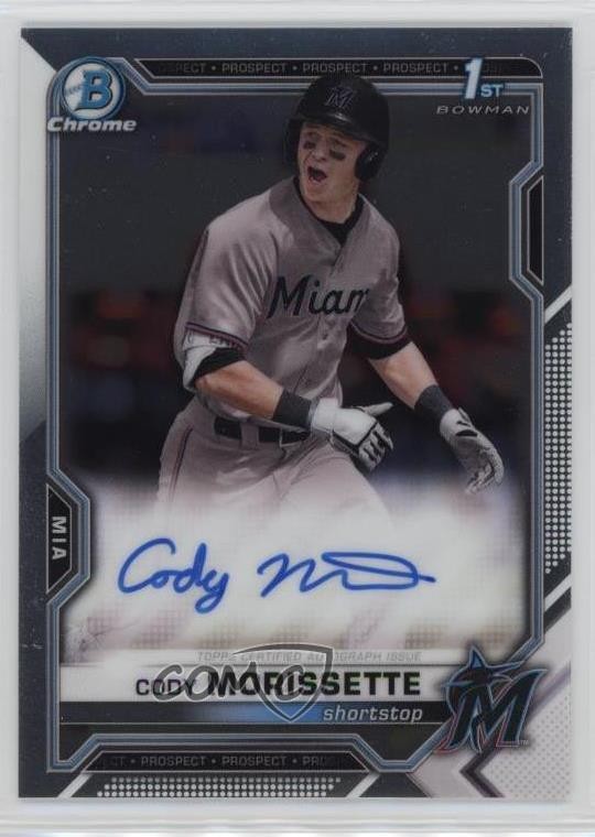 2021 Bowman Draft Chrome Draft Pick Auto Cody Morissette #CDA-CMO Auto 1n8a