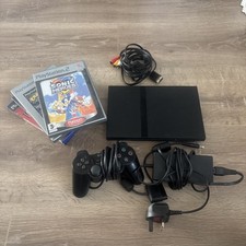 Sony PS2 Slim SCPH-70003 PAL Bundle-Official Controller Cables 4 Games - Working